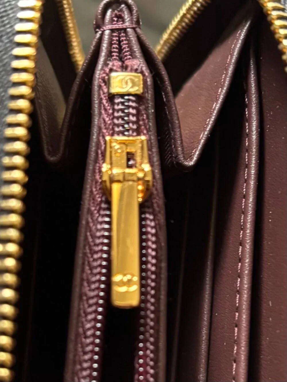Authentic Chanel Zip Around Wallet